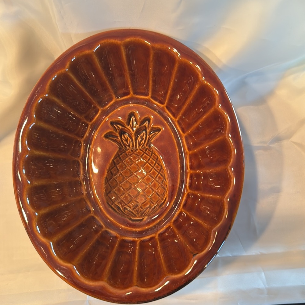 Ceramic Pineapple Jelly Mold - Brown